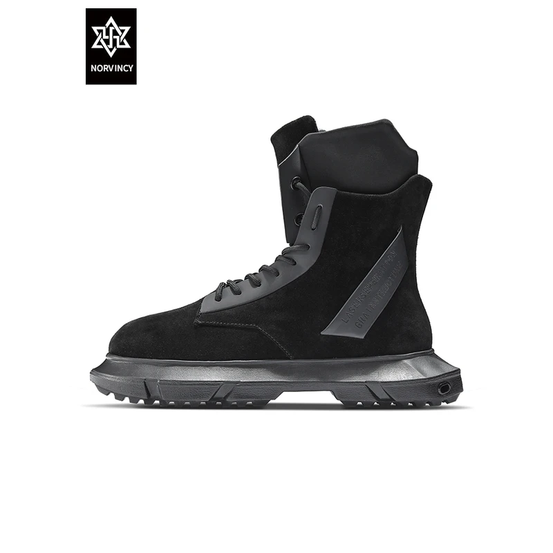 诺凡希原创潮流马丁靴男春季新款复古英伦风百搭高帮休闲马丁靴