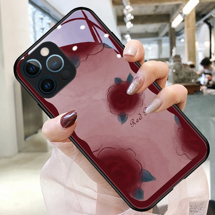 复古风晕染玫瑰 苹果13/华为/OPPO/VIVO/小米 创意防摔网红手机壳