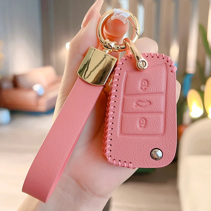 【斯柯达】明锐速派柯米克柯迪亚克牛皮钥匙保护套真皮汽车钥匙包