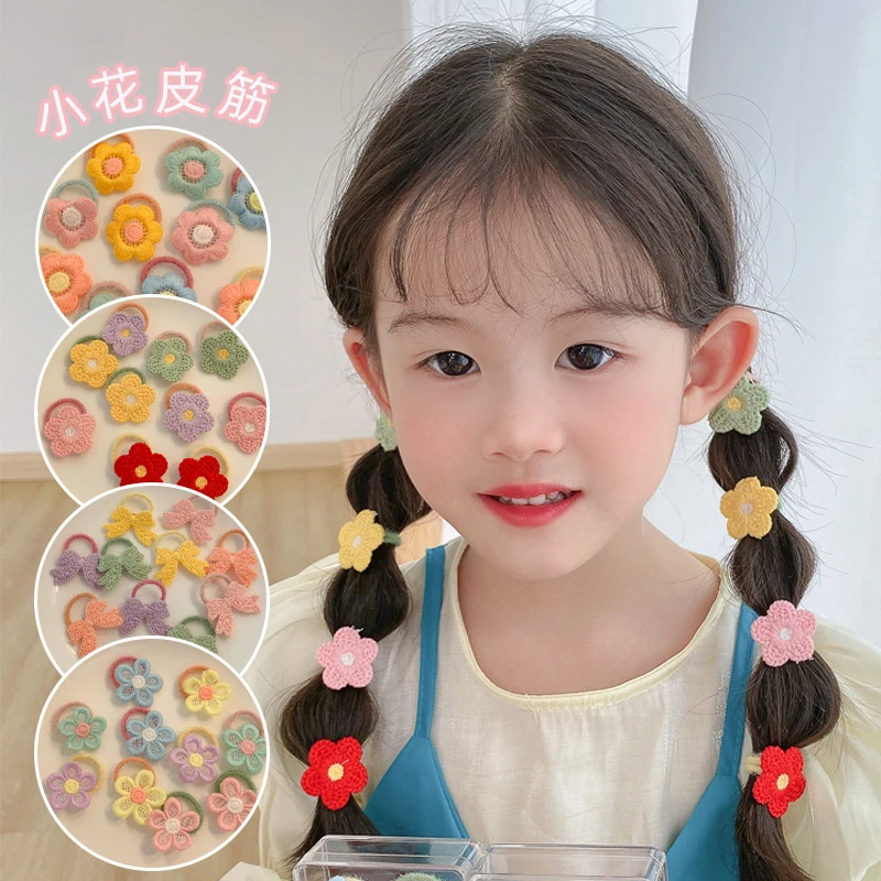 银迈 儿童刺绣小花皮筋