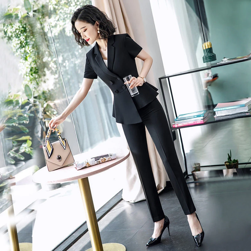 职业装女套装时尚2025夏季新款西装套裙女士空姐正装美容院工作服