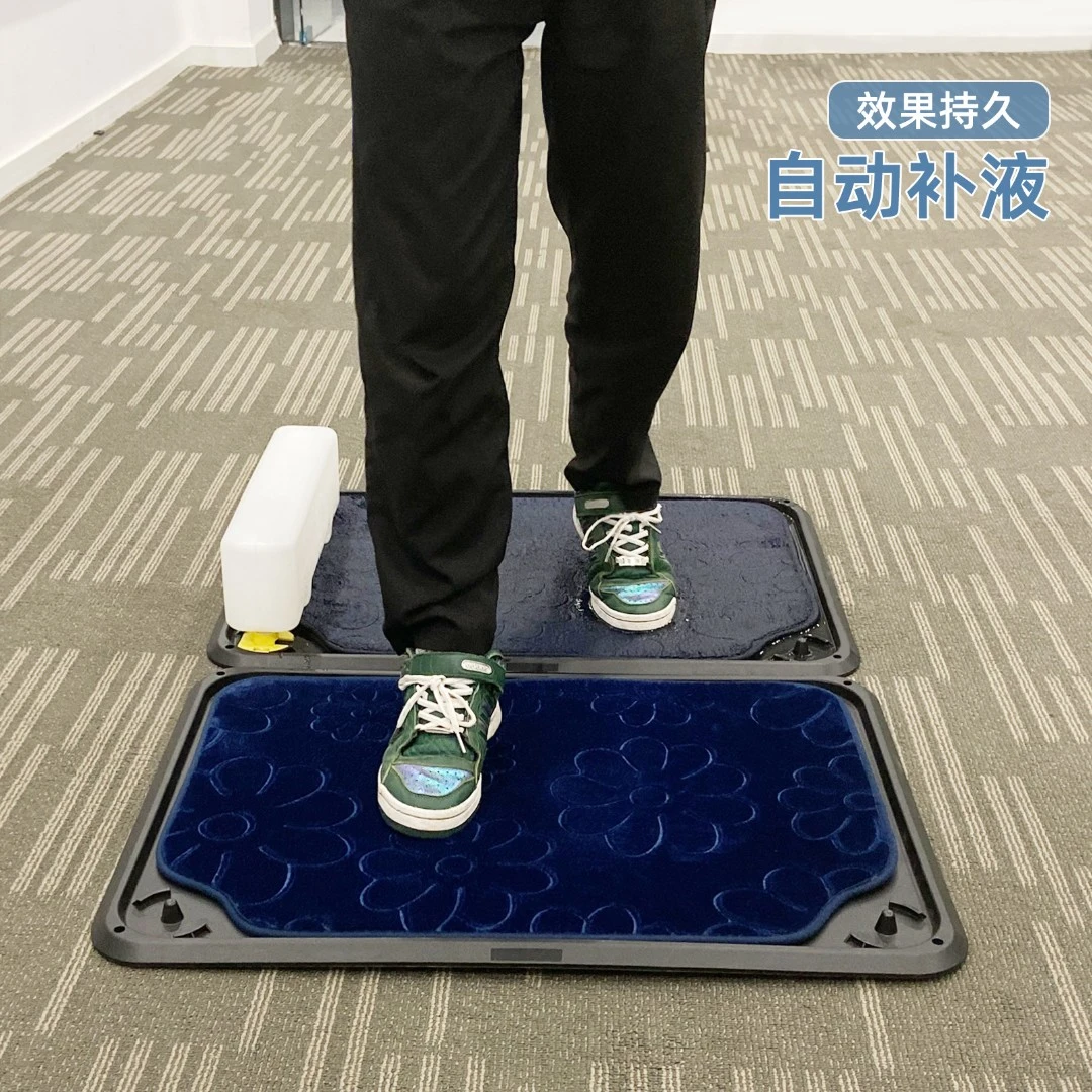 玄关实验室门口鞋底消毒自动补液专利可自由拼接法兰绒吸水脚垫