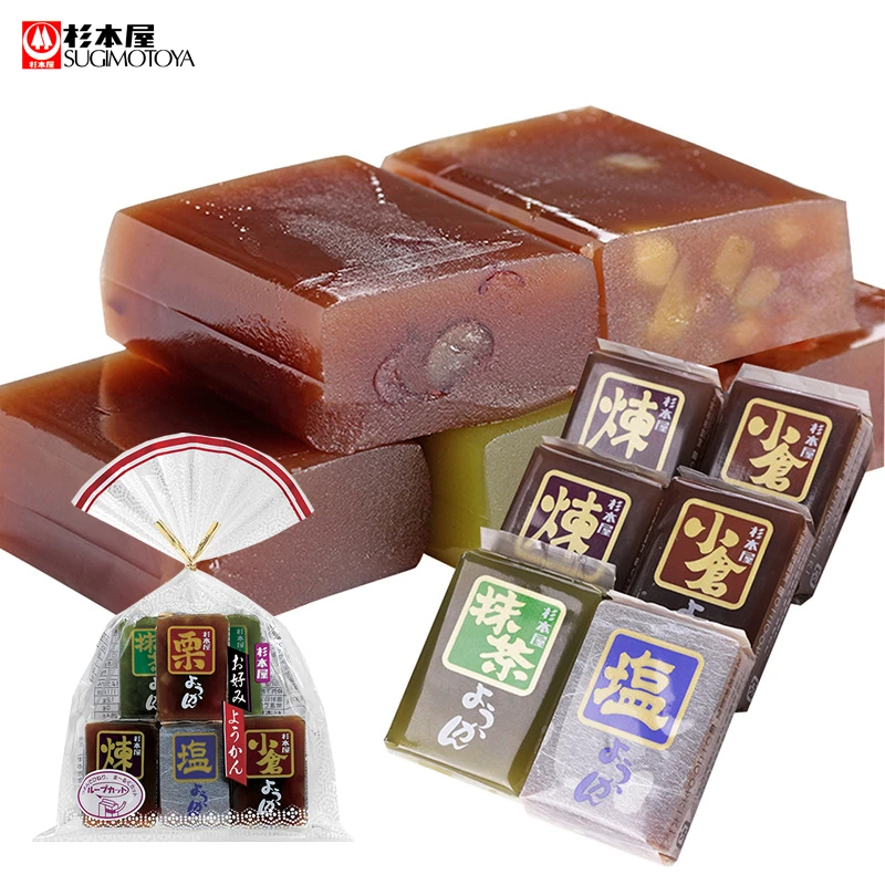 日本进口 杉本屋什锦羊羹320g/袋 豆沙琼脂糕日式红豆栗子抹茶味