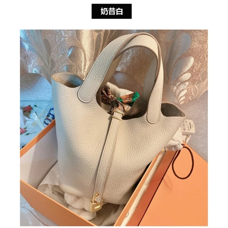 包包2022新款菜篮子女包真皮水桶包小众高级手提包妈妈包新娘婚包