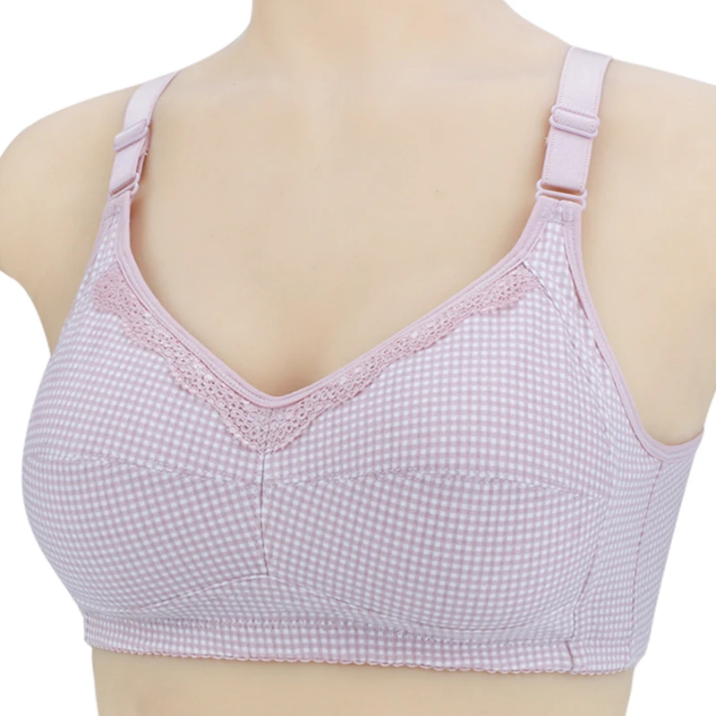 无钢圈文胸背心式妈妈内衣女薄款中老年大码老人全罩杯胸罩收副乳