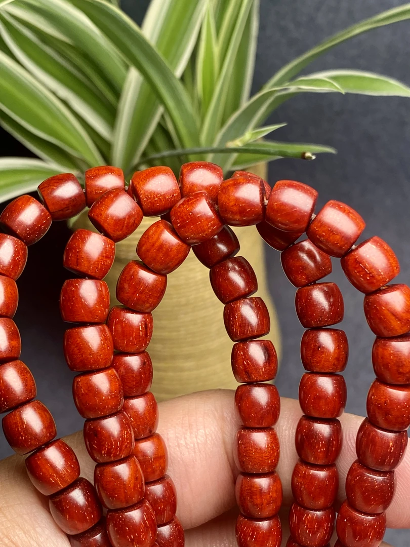 印度小叶紫檀8mm老型直切手串高油密泥料无胶爆满金星男女同款念