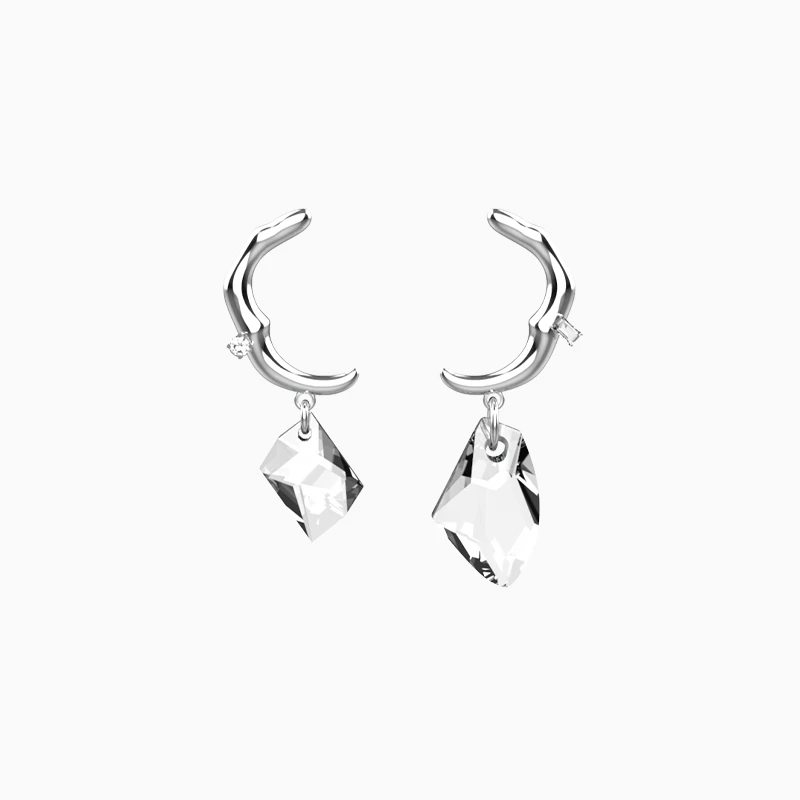 KVK 铜合金玻璃耳饰   CLOUD 云系列C型水晶耳坠