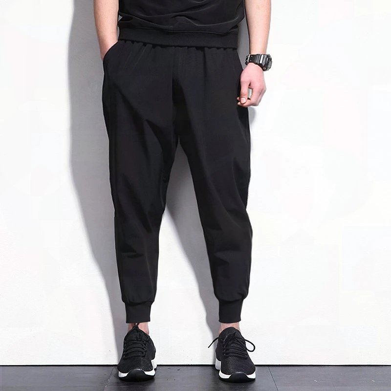 休闲裤子男春秋款宽松百搭加肥加大码胖子束脚哈伦运动裤潮