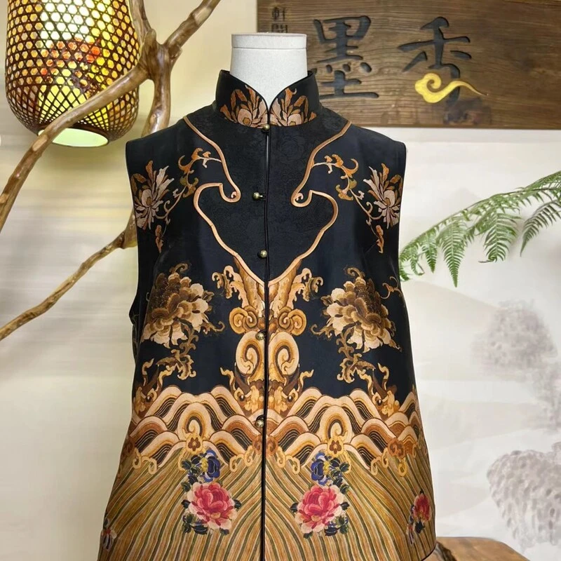 XuanGeMoXiang/轩阁墨香马夹 MX88102 手工高定款 百搭时尚重工