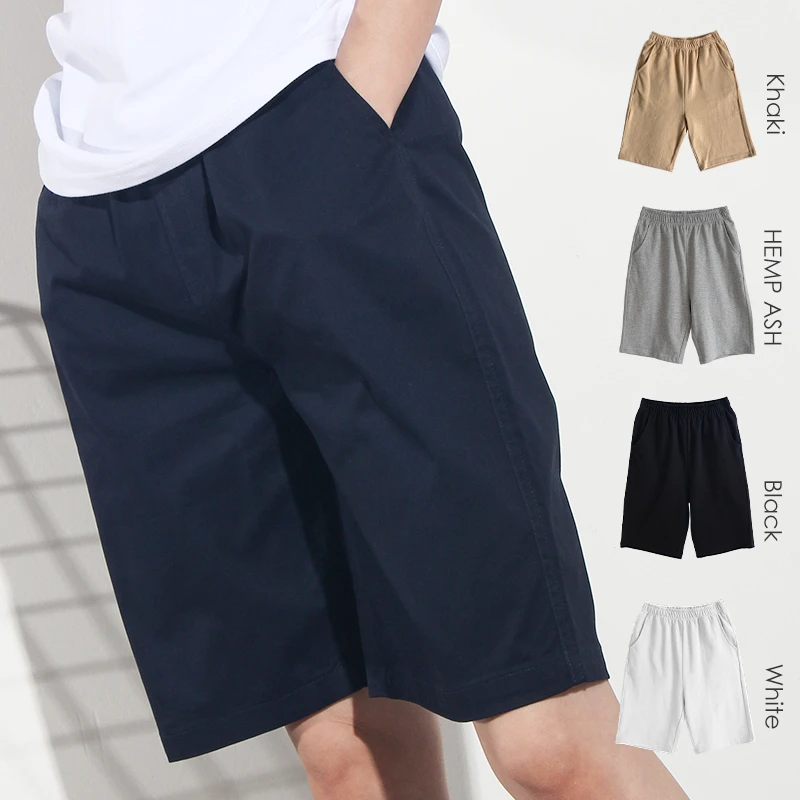 画窗儿童夏季裤子男女童五分裤薄款中大童休闲短裤小学生藏青校裤