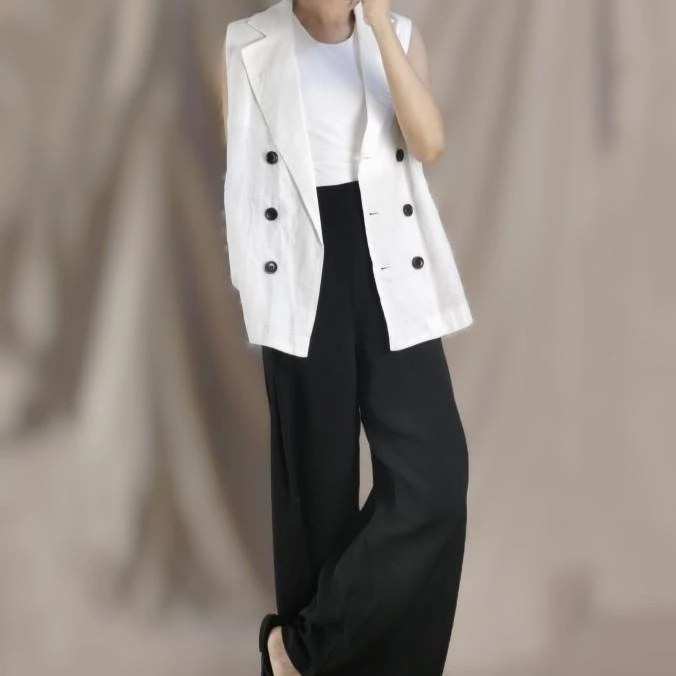 女士西装外套 直播间扣号显瘦气质时尚修身白色休闲通勤