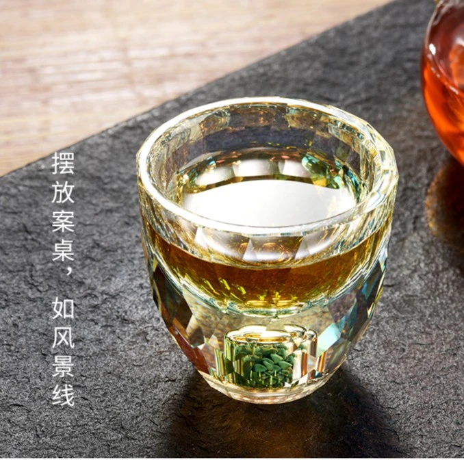 伍家坊雅悟堂翠微水晶杯主人杯品茗杯耐热玻璃茶杯高端茶具茶杯
