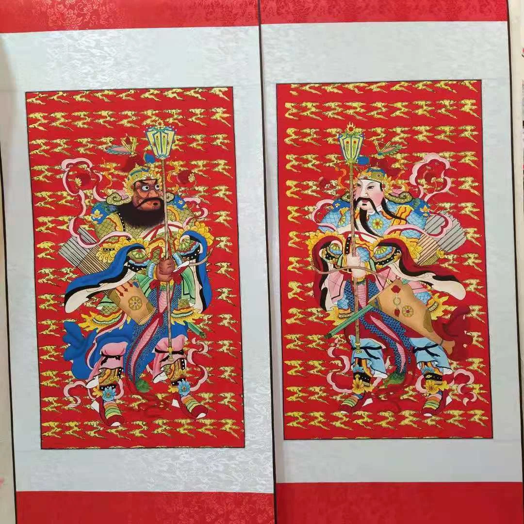 杨柳青手工彩绘年画门神