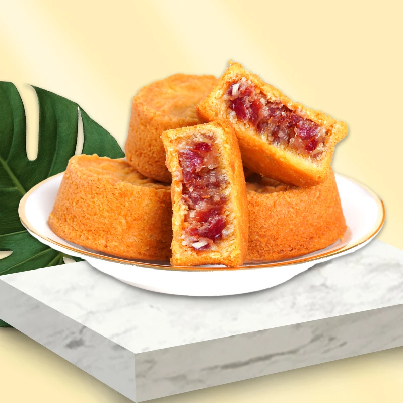 升达传统手工月饼咸甜香酥蛋糕皮咸香传承黑土猪宣威火腿饼50g/袋