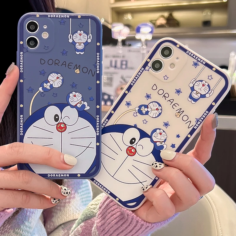 【苹果/华为/VIVO/OPPO/小米】可爱边框叮当猫全包硅胶手机壳卡通