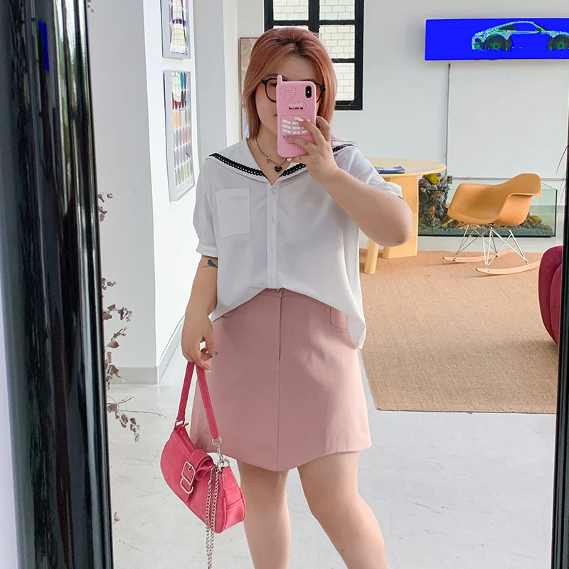 卡卡别吃了设计感高腰显瘦半身裙夏季不规则A字牛仔裙