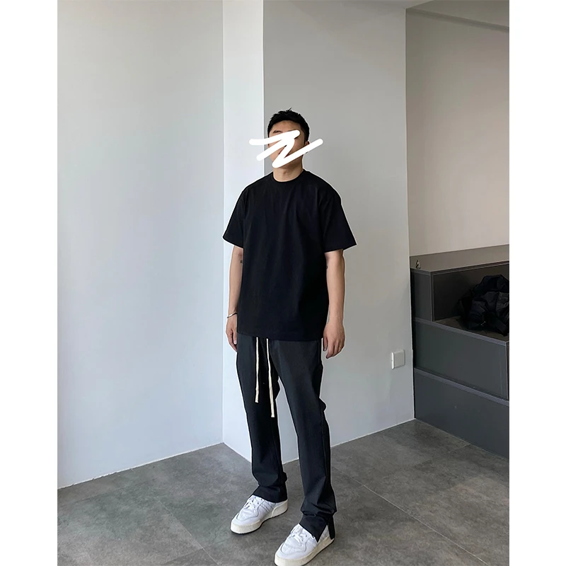 【STS】Loose Pants高级感垂感混纺宽松百搭锥形休闲西裤男裤
