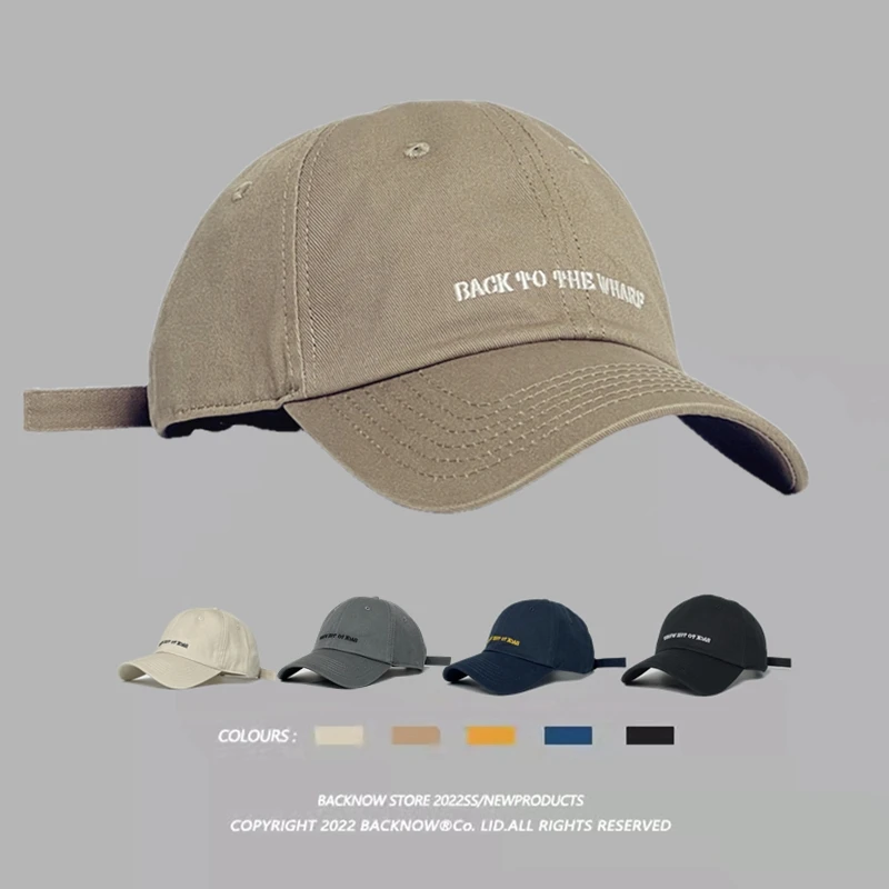 帽子男潮韩版棒球帽夏季情侣字母小众文艺青年软顶鸭舌帽女显脸小