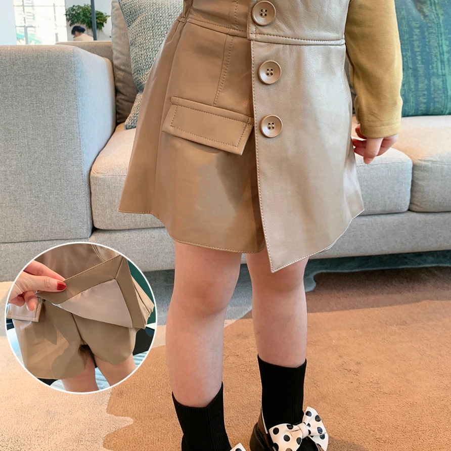 【现货特惠】女童皮裙儿童半身裙春秋小童2022新款公主裙子女宝宝