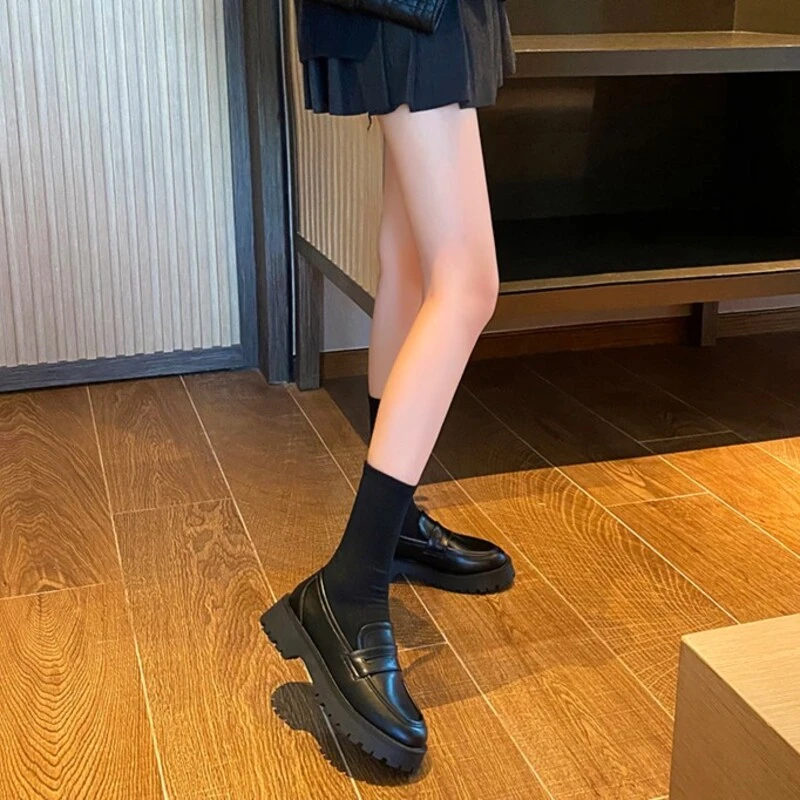 春季爆款真皮jk鞋小皮鞋女英伦学院风厚底松糕百搭时尚单鞋乐福鞋