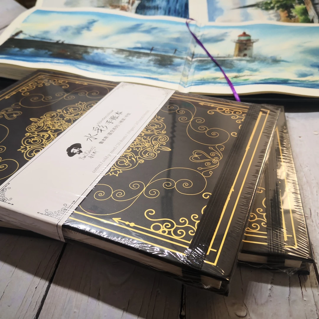 鲁本斯线装水彩本2本 棉浆中粗300克 16K