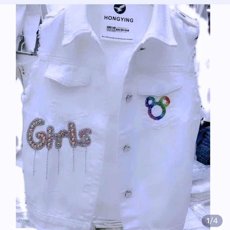 8001款水洗棉重工时尚牛仔马甲,号码全