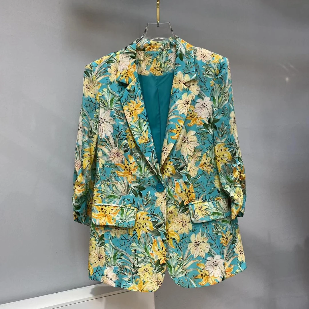 小黑家 衣长67高端印花西装A28