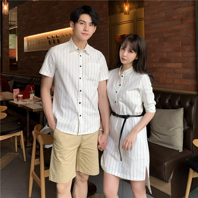 情侣装春夏装情侣款新款设计感气质不一样的男衬衣女春游出行衣服