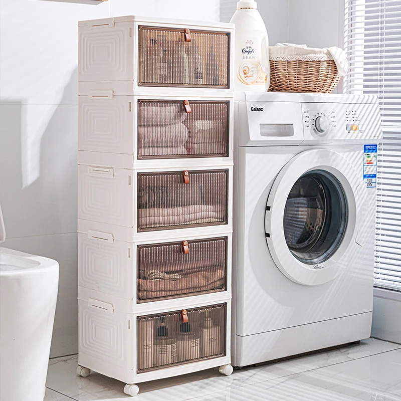 折叠收纳箱家用玩具零食衣服整理柜塑料透明叠加杂物储物盒大容量