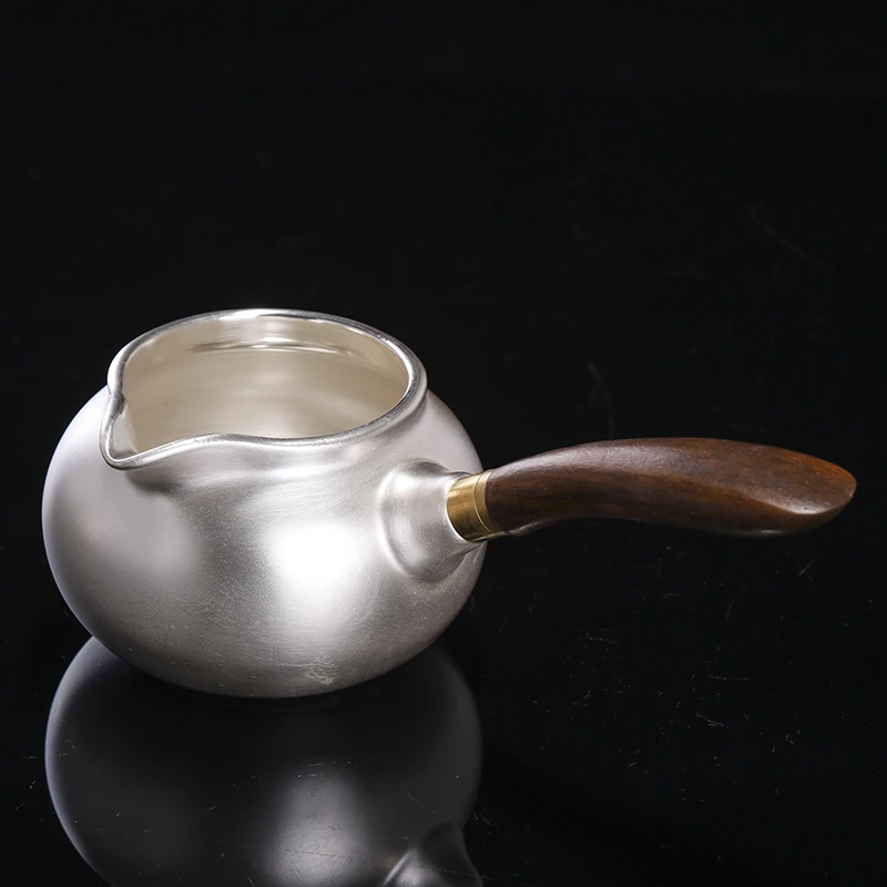 纯手工木把家用中式大号鎏银分茶器茶道大容量陶瓷高档加厚泡壶