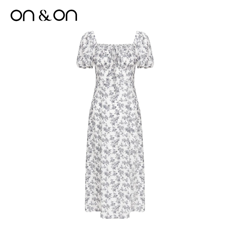 ON&ON/安乃安夏季法式复古侧开叉气质茶歇女士连衣裙-N2SU16042