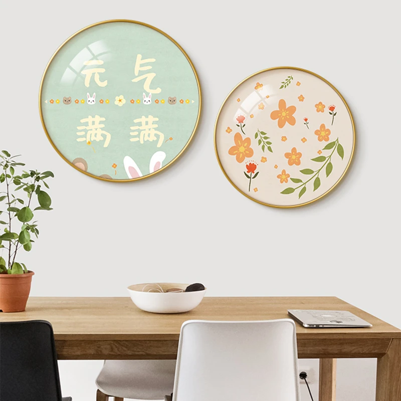 北欧ins风小清新治愈系餐厅装饰画饭厅小户型餐桌背景墙面壁挂画