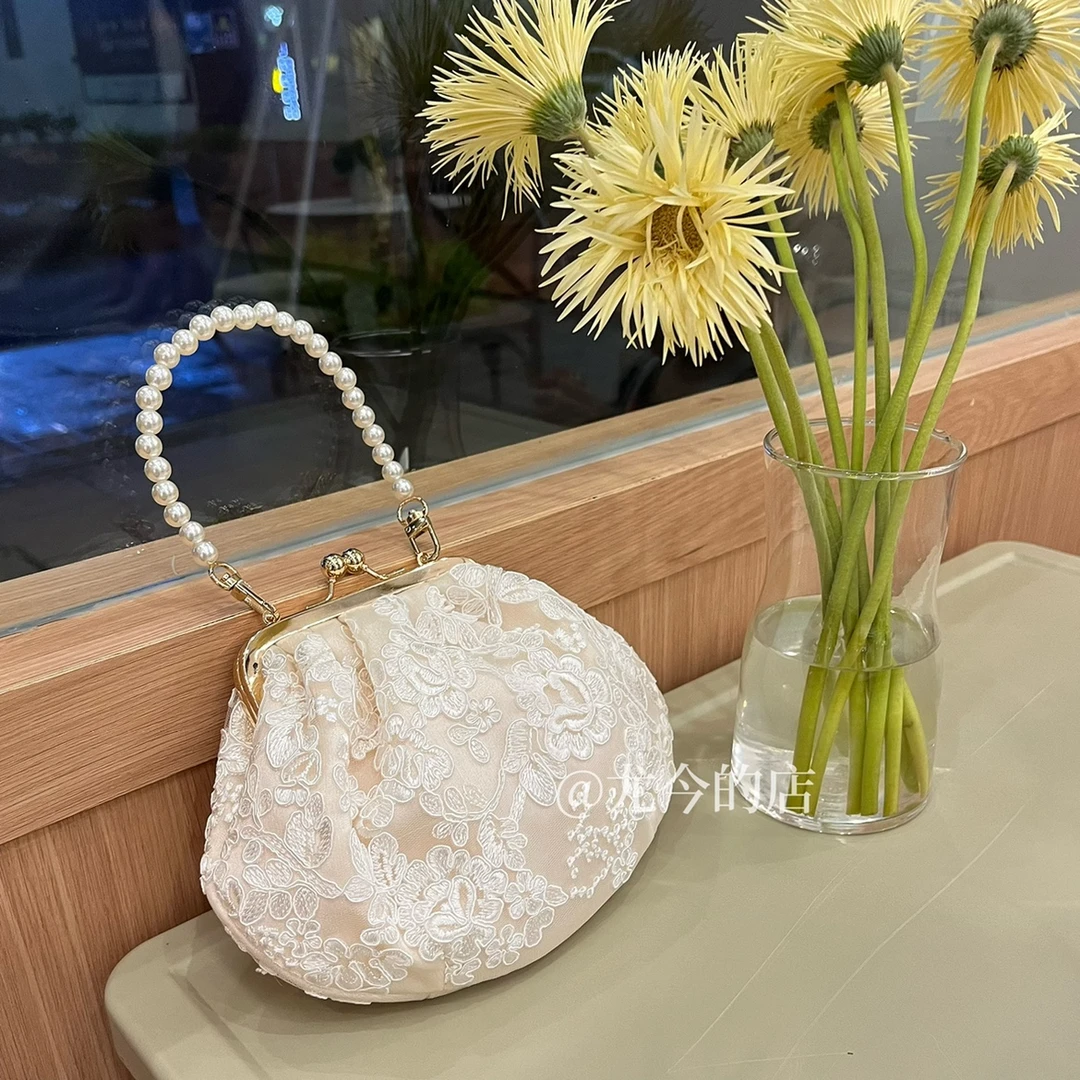 爆款复古旗袍女百搭高档珍珠小众高级感手提包2025女包新款小包包