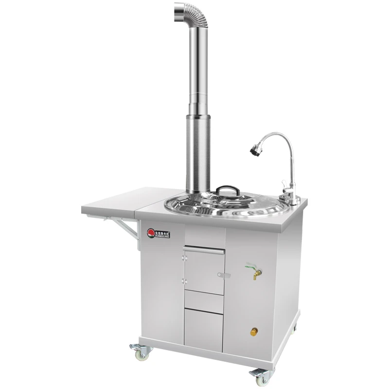 皇光柴火灶家用农村柴火炉木材室内无烟不锈钢户外移动大灶台炉子