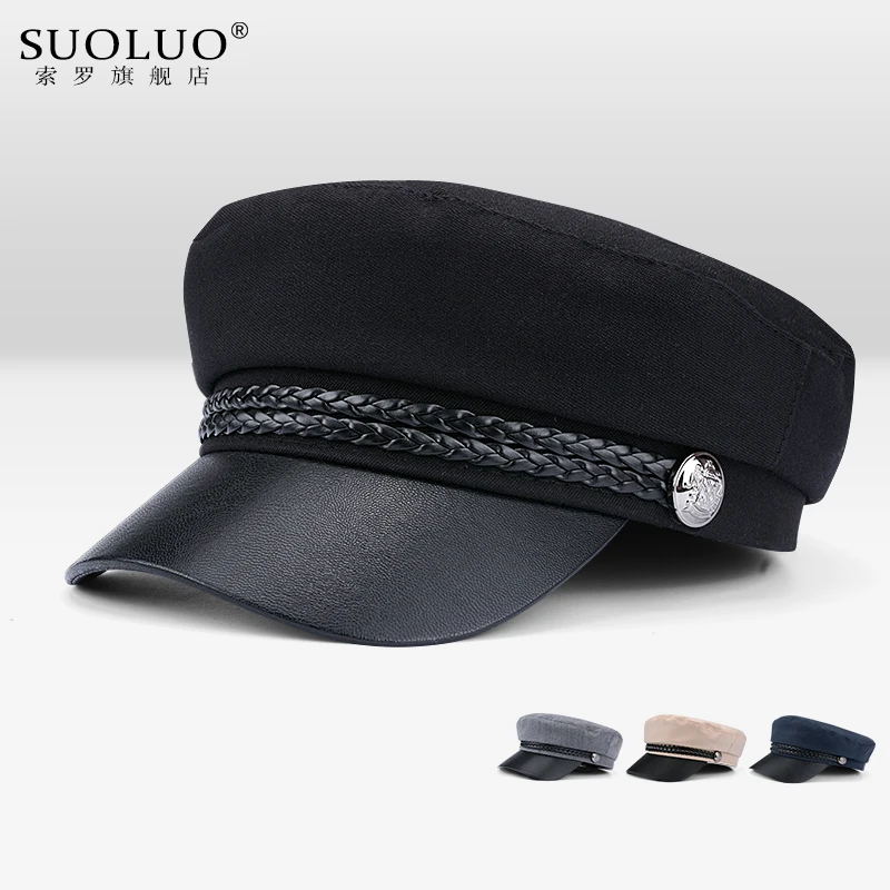 八角帽女春夏英伦韩版秋冬薄款海军帽日系文艺网红鸭舌帽子贝雷帽