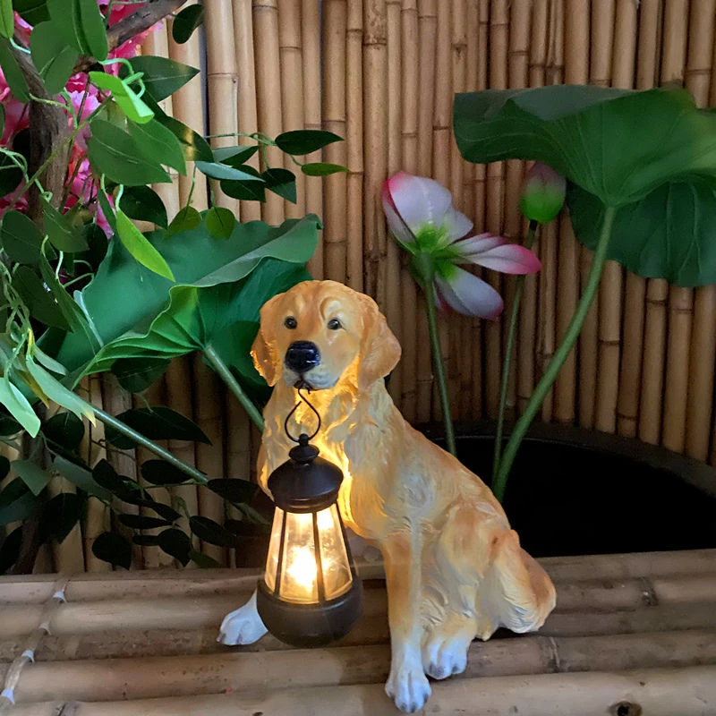 集美 太阳能户外庭院灯防水花园装饰景观布仿真拉布拉多小夜灯创