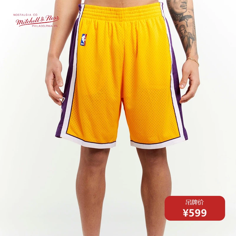 Mitchell&Ness MN-NBA湖人09年SW复古球裤网眼篮球运动短裤潮流A