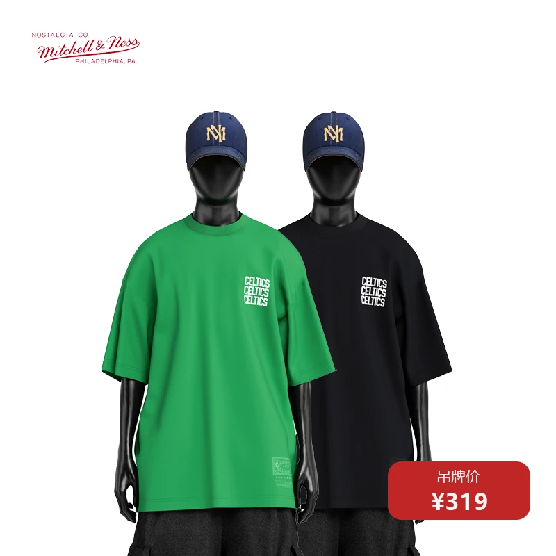 Mitchell&Ness MN-NBA篮球飞人凯尔特人OS版潮流运动休闲短袖T恤