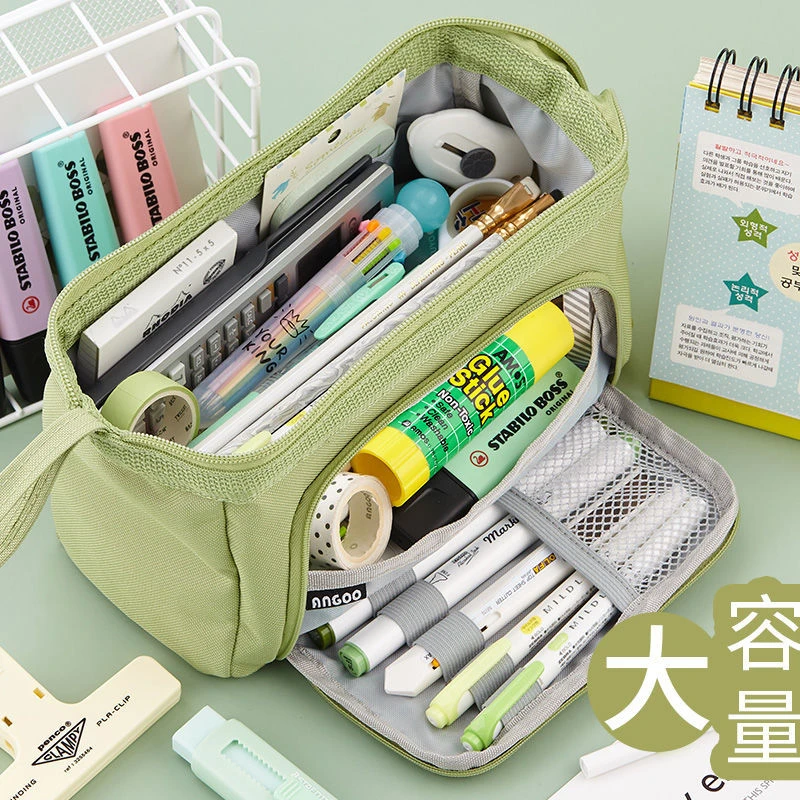日系简约超大容量笔袋初高中生女孩ins高颜值小众文具盒铅笔袋男