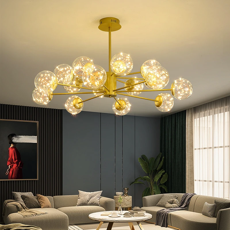 北欧led满天星客厅吊灯轻奢简约现代卧室餐厅灯网红中山灯具直销