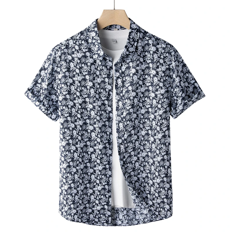 碎花上档次衬衫男短袖休闲花男士印花夏季男装宽松薄款时尚潮流