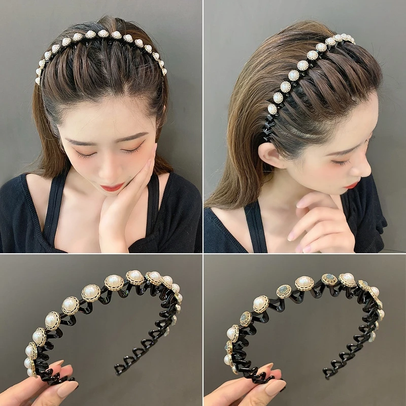 JIAOLANKA/娇兰卡 钛钢发饰 网夹女发夹发箍新款波浪刘海碎发整理