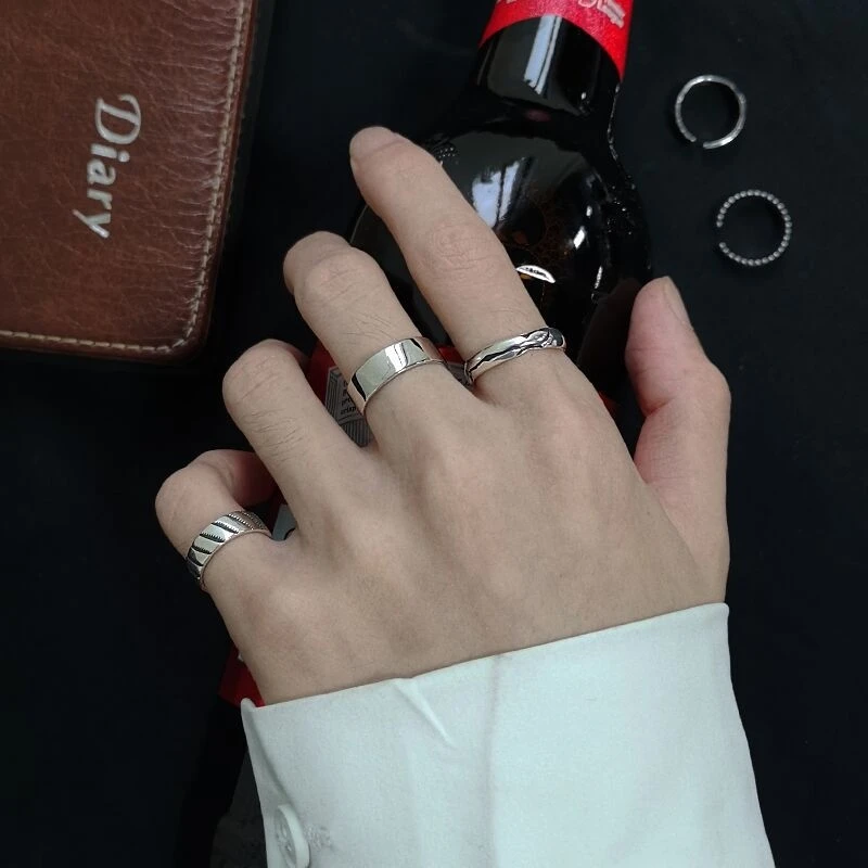 JIAOLANKA/娇兰卡 钛钢戒指 小拇指戒指男潮个性男士开口可调节