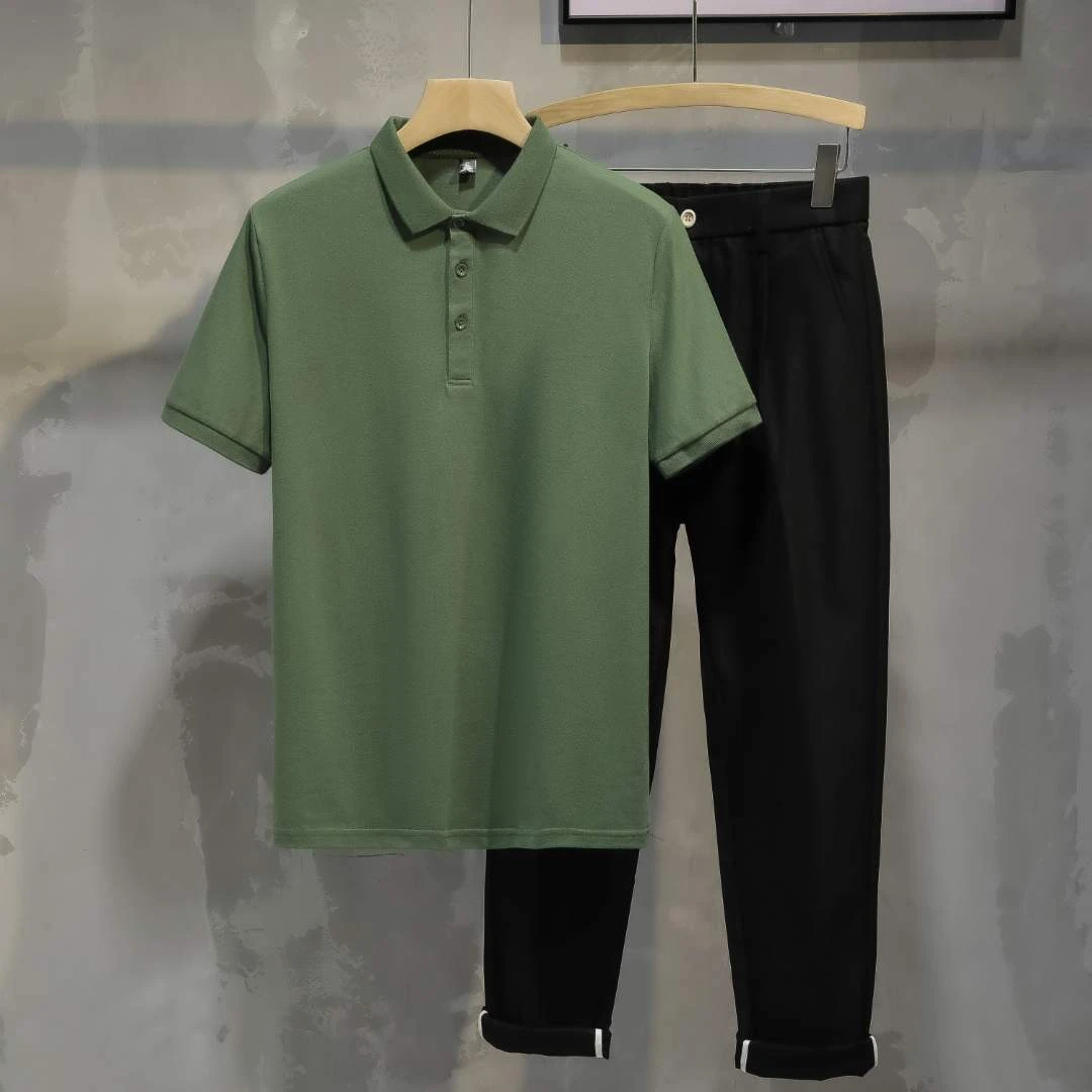 ZC2188  2023夏季新款短袖 polo衫男士帅气潮流纯色韩版百搭商务
