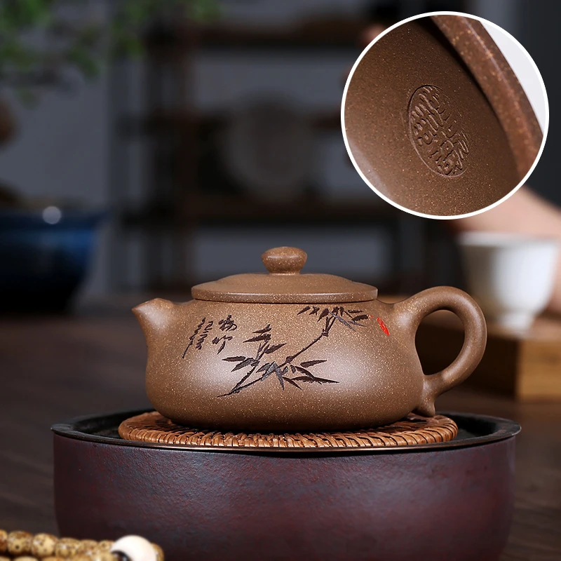 【品名】宽口瓢 【泥料】原矿清灰段250宜兴紫砂壶纯手工大容量