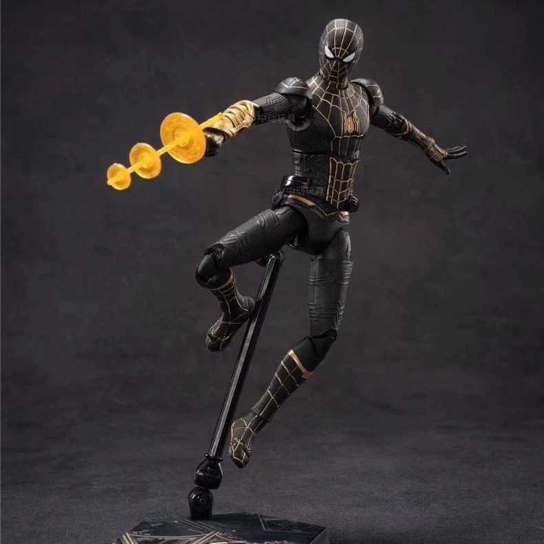 中动黑金蜘蛛侠手办潮玩可动兵人漫威正版公仔配件成品人偶