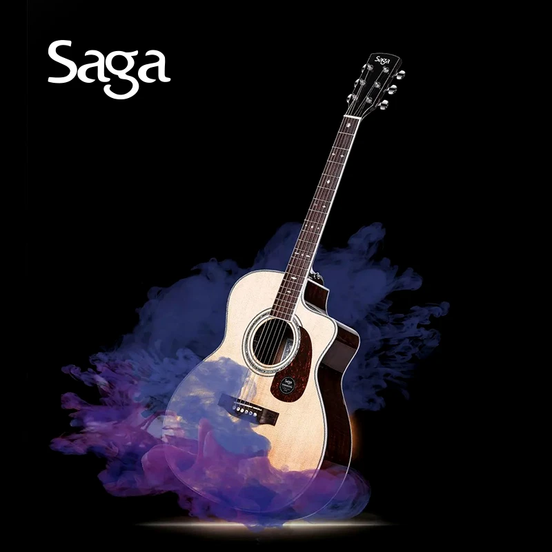 Saga A1萨伽全单民谣吉他电箱木吉他36/41寸学生男女亮光进阶演奏