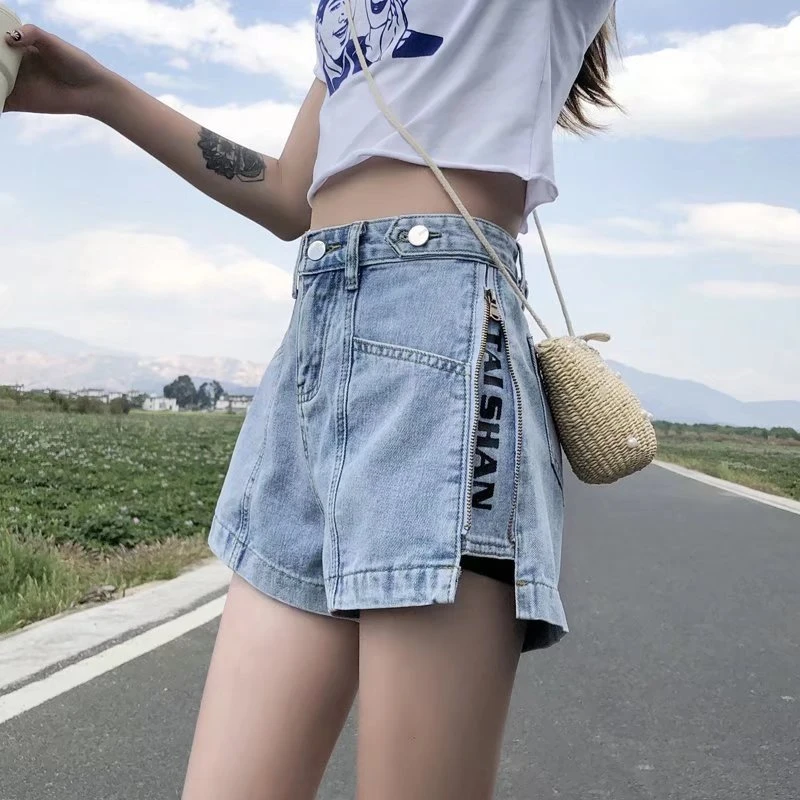 牛仔裤女短裤女夏季薄款宽松2025新款大码显瘦高腰百搭三分阔腿裤