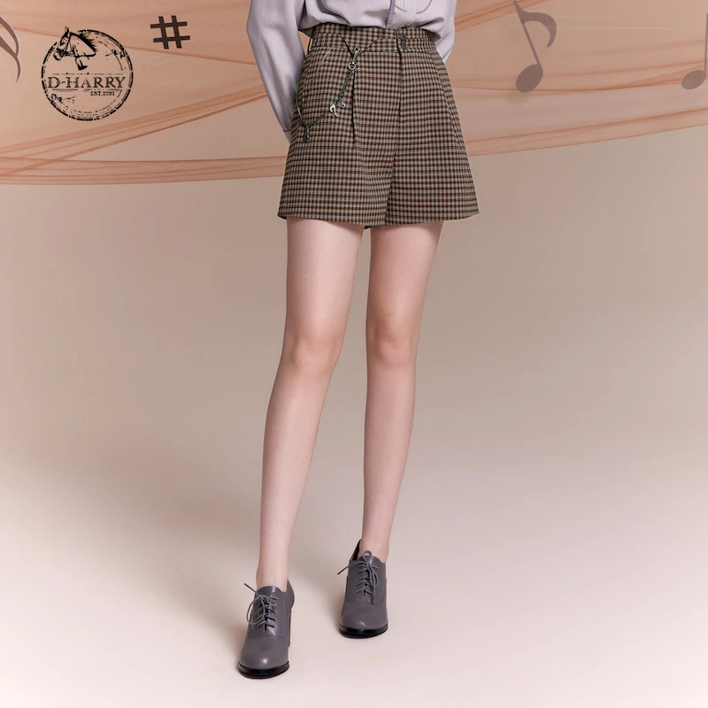 D-HARRY/迪哈利春季新款格子短裤商场同款裤子DH221L93782D显瘦
