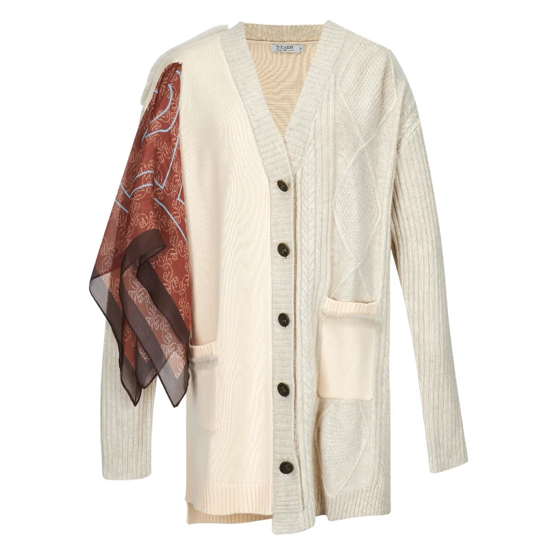 D-HARRY/迪哈利高级感丝带装饰舒适保暖毛针织衫DH213C93100D